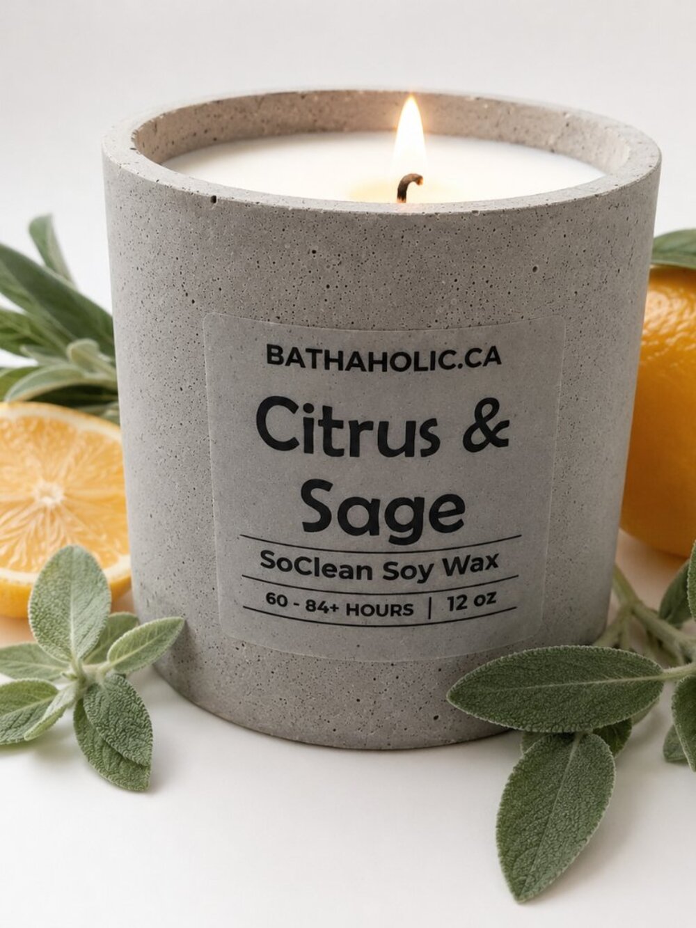 Citrus & Sage | 12oz Hand-Poured SoClean Soy Wax Candle